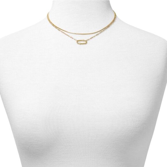 Kendra Scott Traci Cubic Zirconia Multi-Strand Necklace - Gold - 19.75” - Picture 5 of 6